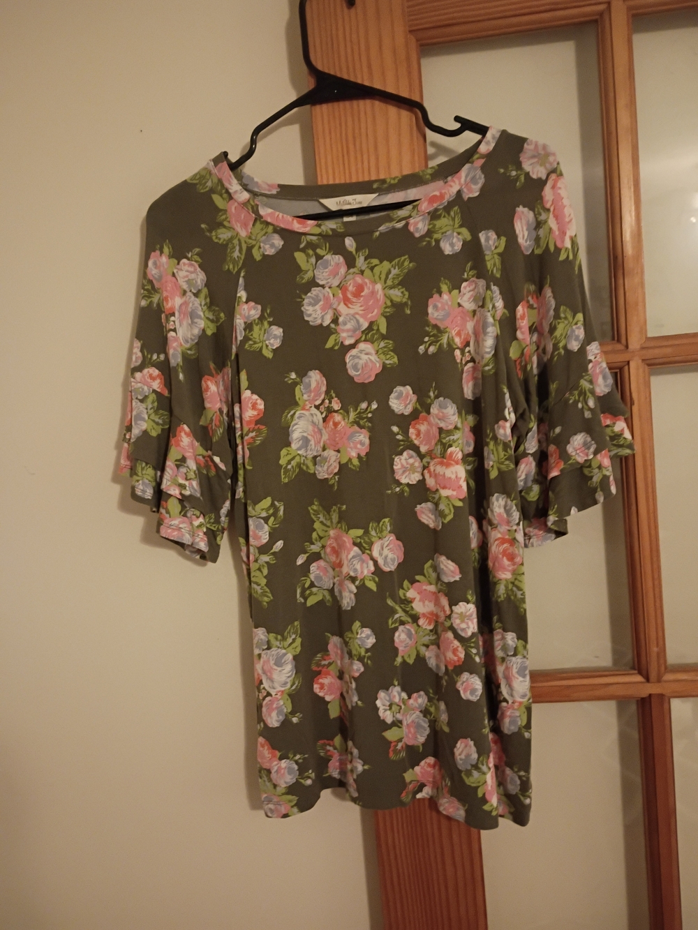 Matilda Jane Olive Green Floral Ruffle-Sleeve Tunic